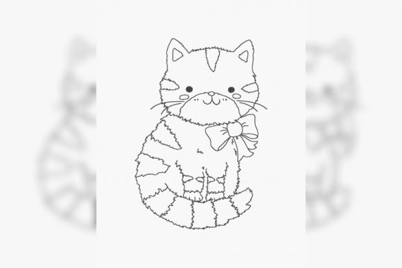 Cartoon Cat Line Art