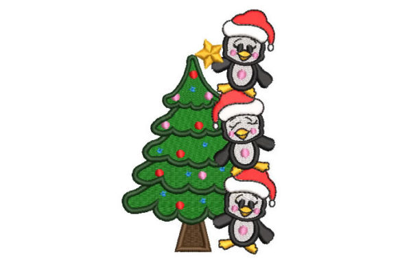 Christmas Tree with Penguins