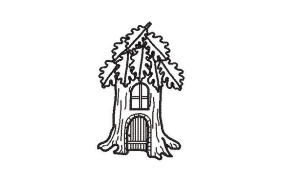 Fairy House in Black and White