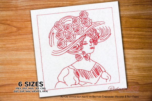 Victorian Lady with Floral Hat
